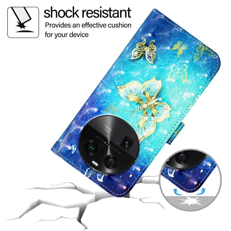 For OPPO Find X6 3D Painting Horizontal Flip Leather Phone Case