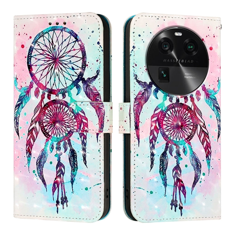 For OPPO Find X6 3D Painting Horizontal Flip Leather Phone Case