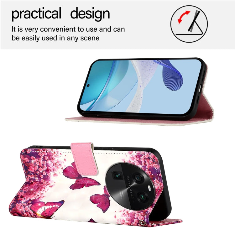 For OPPO Find X6 3D Painting Horizontal Flip Leather Phone Case