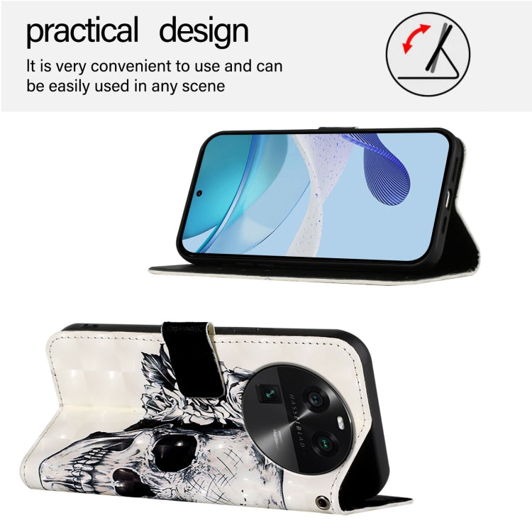 For OPPO Find X6 3D Painting Horizontal Flip Leather Phone Case