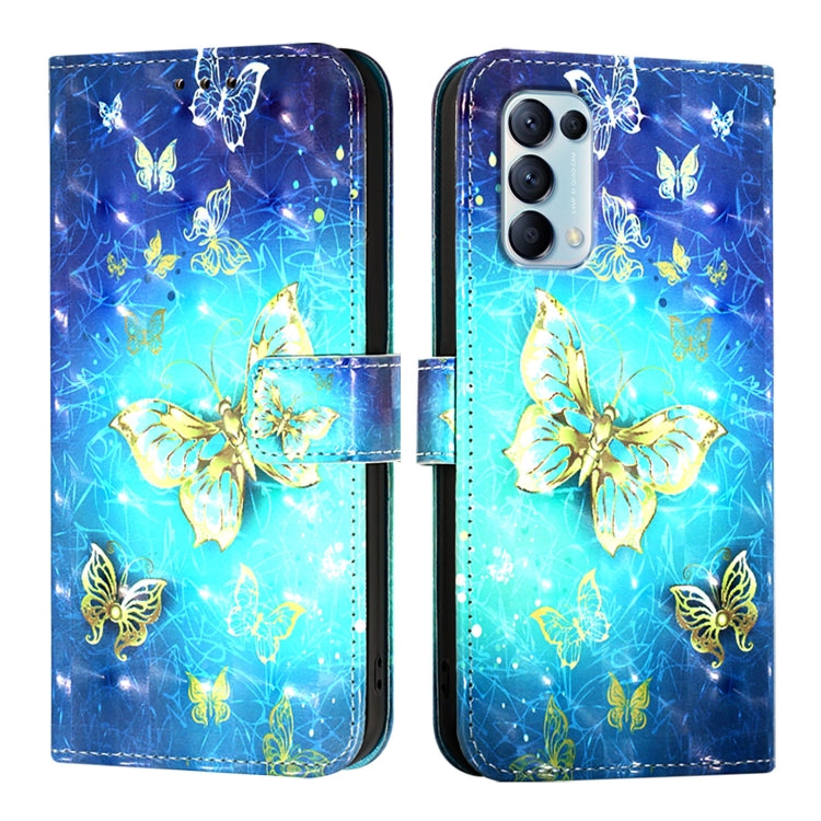 For OPPO Reno5 5G / 4G / Find X3 Lite 3D Painting Horizontal Flip Leather Phone Case