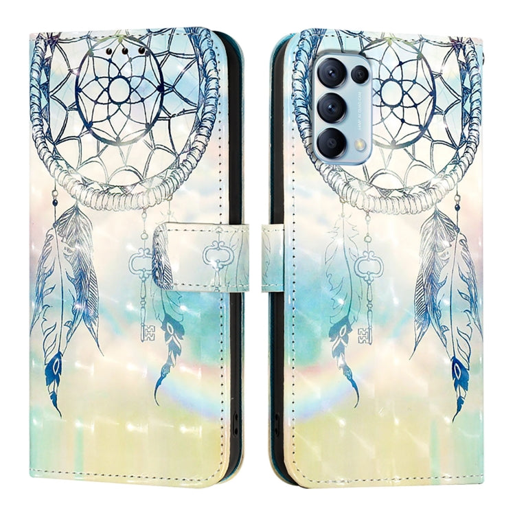 For OPPO Reno5 5G / 4G / Find X3 Lite 3D Painting Horizontal Flip Leather Phone Case