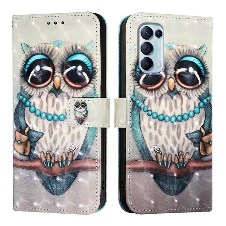 For OPPO Reno5 5G / 4G / Find X3 Lite 3D Painting Horizontal Flip Leather Phone Case