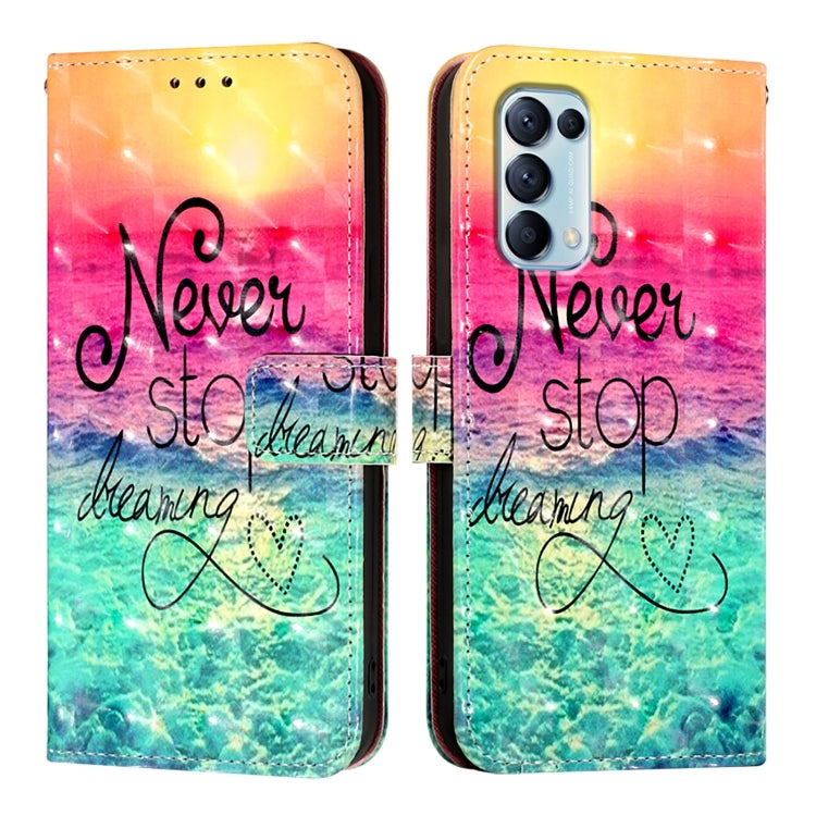 For OPPO Reno5 5G / 4G / Find X3 Lite 3D Painting Horizontal Flip Leather Phone Case