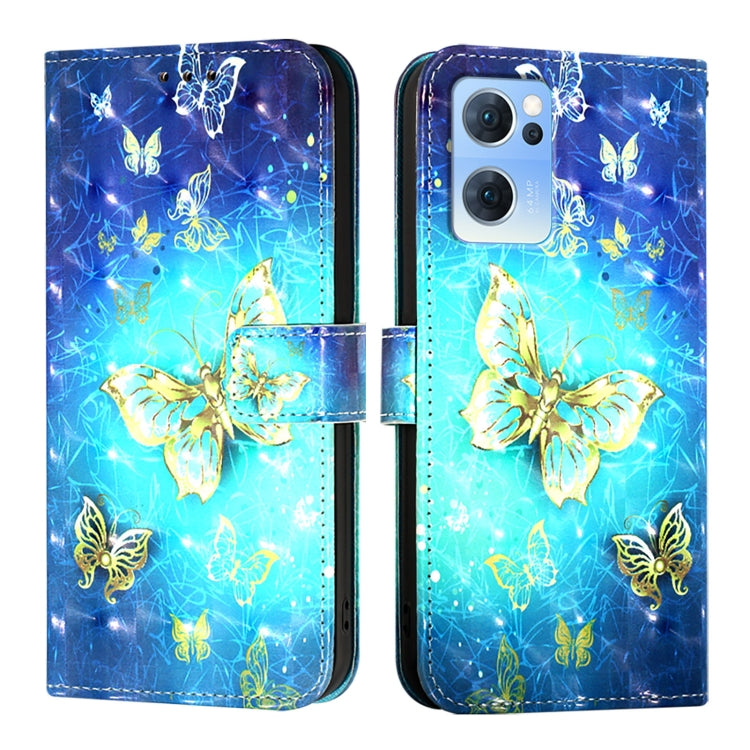For OPPO Reno7 5G Global / Find X5 Lite 3D Painting Horizontal Flip Leather Phone Case