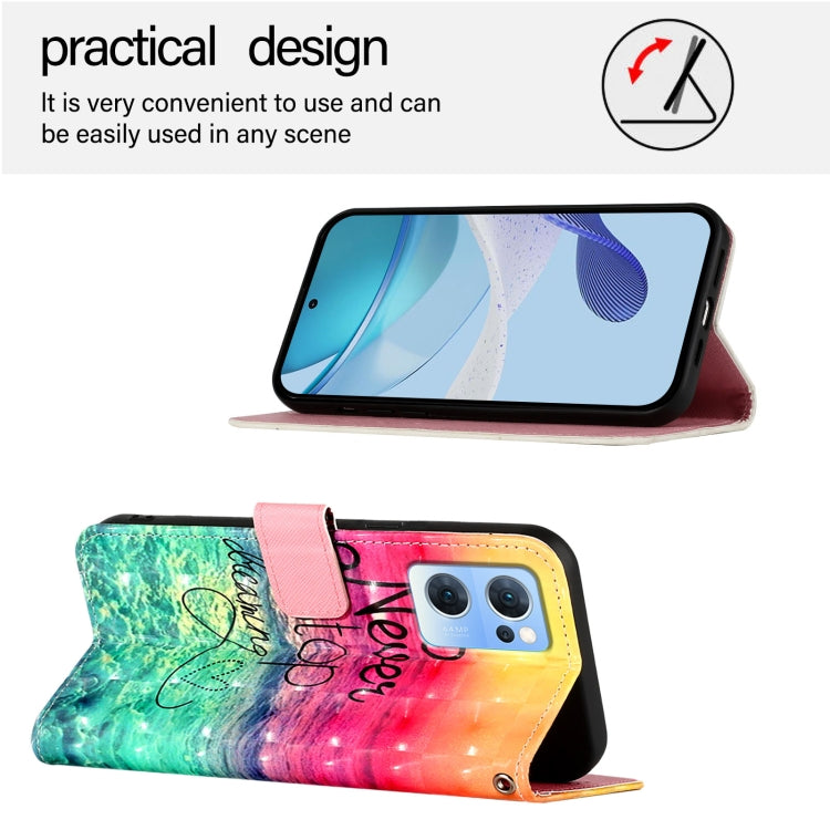 For OPPO Reno7 5G Global / Find X5 Lite 3D Painting Horizontal Flip Leather Phone Case