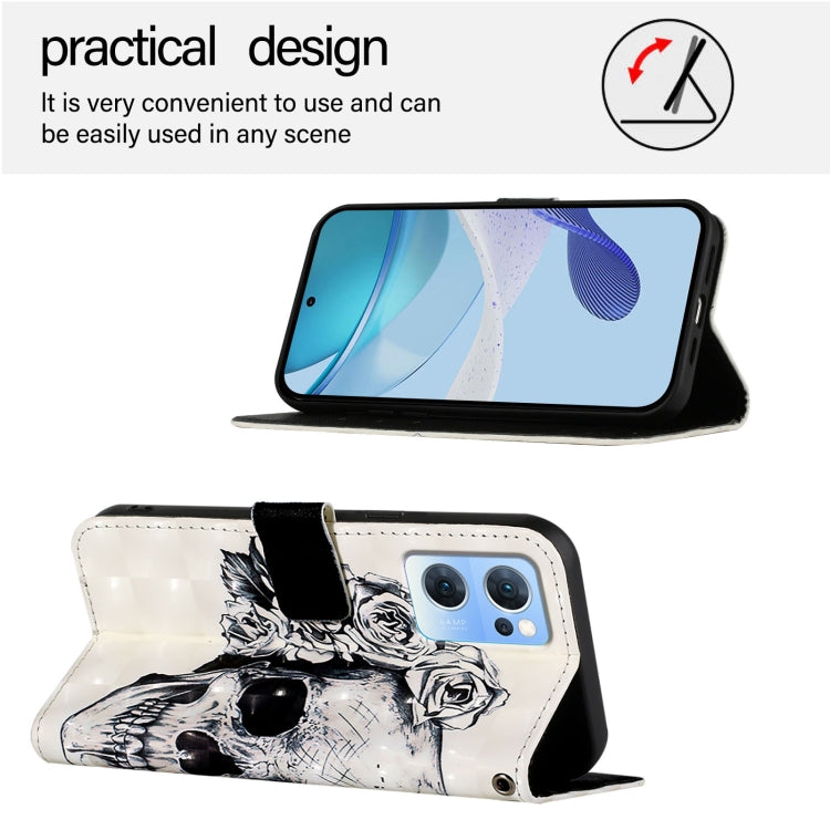 For OPPO Reno7 5G Global / Find X5 Lite 3D Painting Horizontal Flip Leather Phone Case