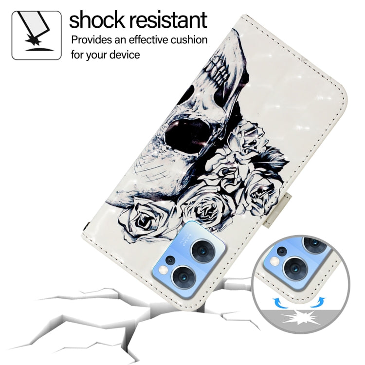 For OPPO Reno7 5G Global / Find X5 Lite 3D Painting Horizontal Flip Leather Phone Case