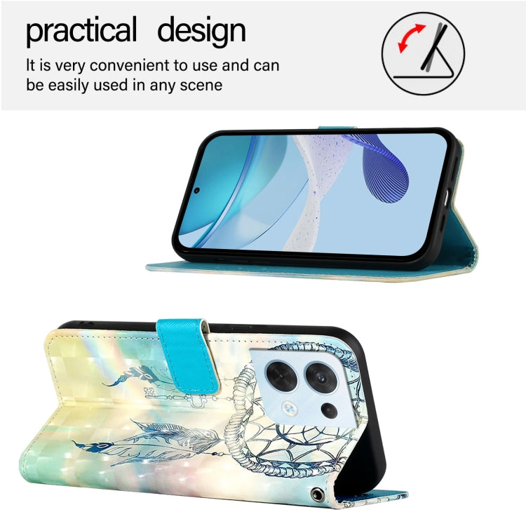 For OPPO Reno8 5G Global 3D Painting Horizontal Flip Leather Phone Case