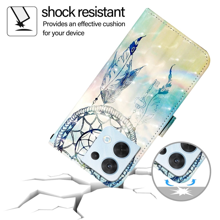 For OPPO Reno8 5G Global 3D Painting Horizontal Flip Leather Phone Case