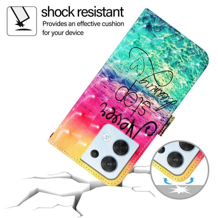 For OPPO Reno8 5G Global 3D Painting Horizontal Flip Leather Phone Case