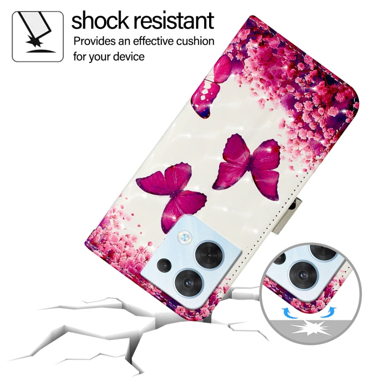 For OPPO Reno8 5G Global 3D Painting Horizontal Flip Leather Phone Case