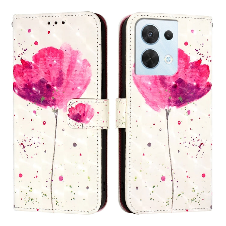 For OPPO Reno8 5G Global 3D Painting Horizontal Flip Leather Phone Case
