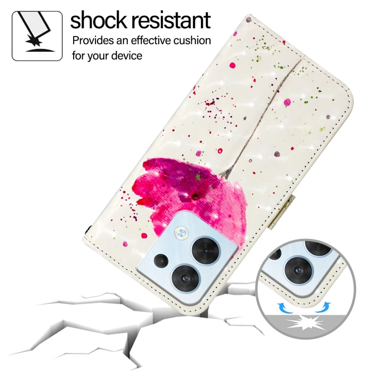 For OPPO Reno8 5G Global 3D Painting Horizontal Flip Leather Phone Case