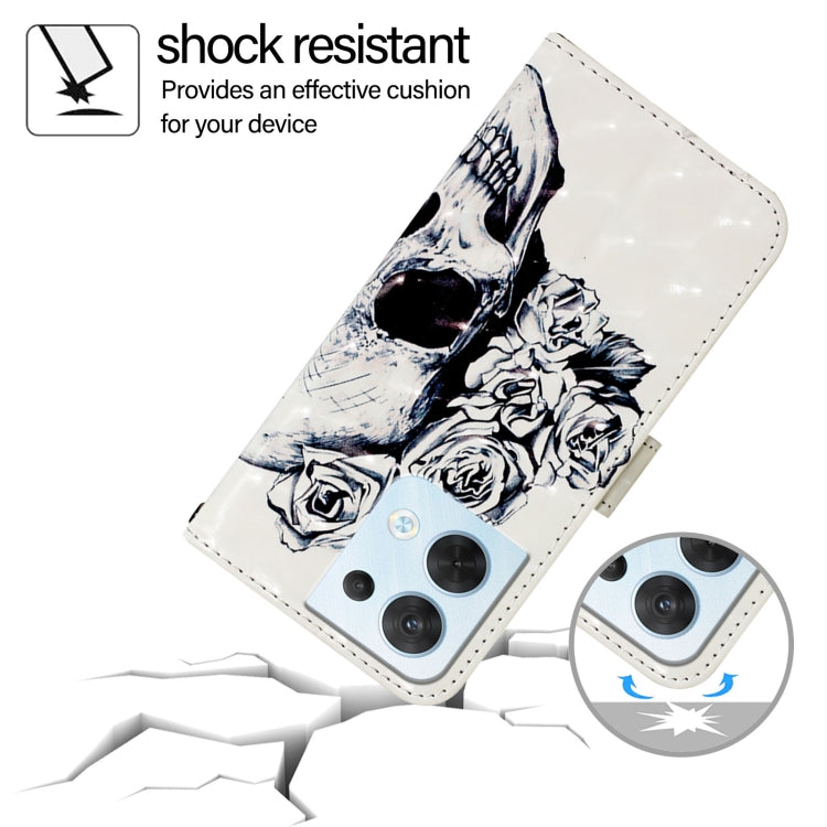 For OPPO Reno8 5G Global 3D Painting Horizontal Flip Leather Phone Case