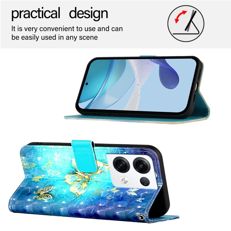 For OPPO Reno8 Pro 5G Global 3D Painting Horizontal Flip Leather Phone Case