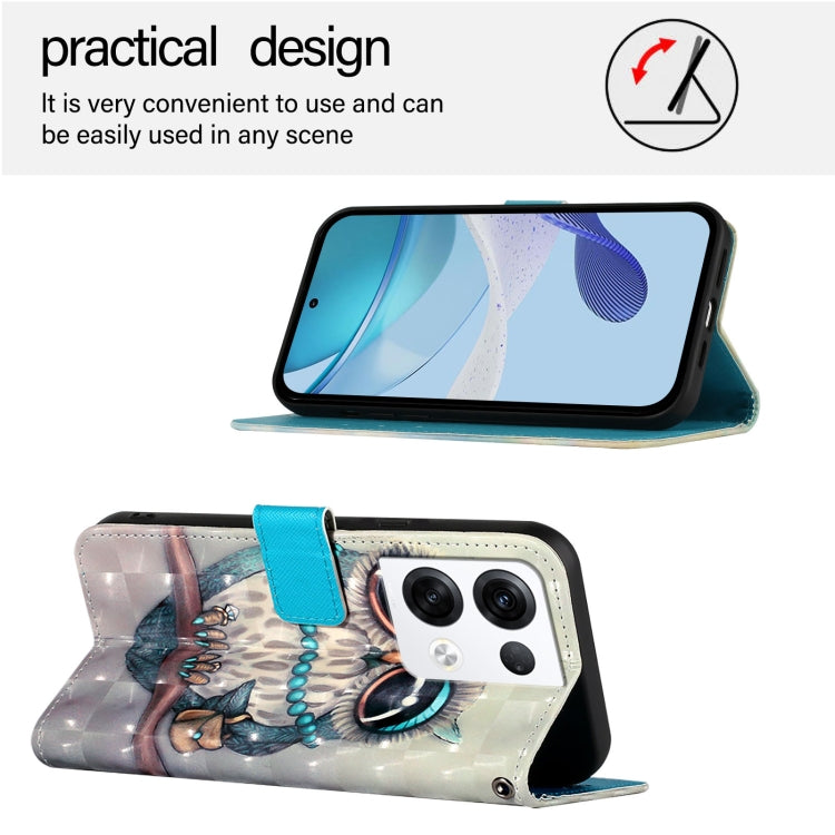 For OPPO Reno8 Pro 5G Global 3D Painting Horizontal Flip Leather Phone Case