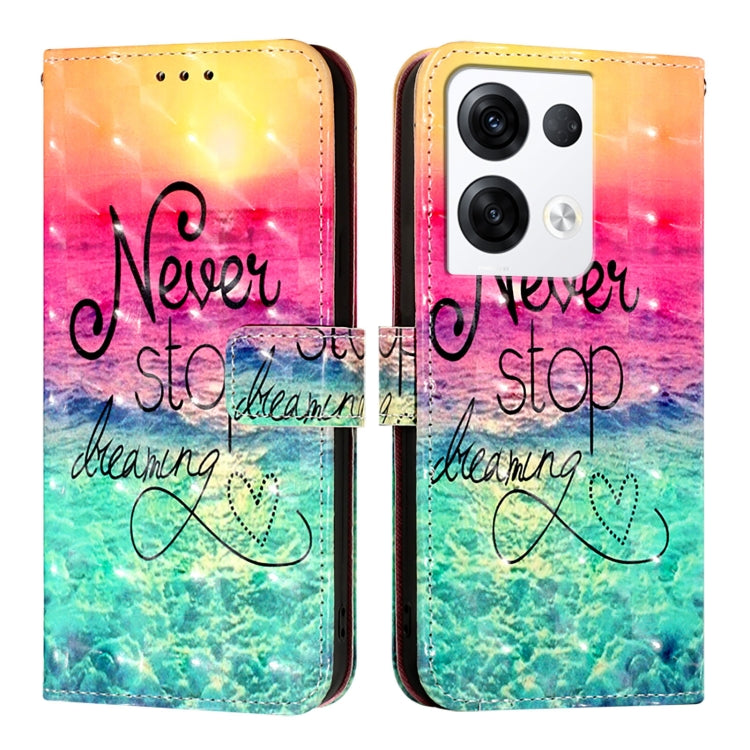 For OPPO Reno8 Pro 5G Global 3D Painting Horizontal Flip Leather Phone Case