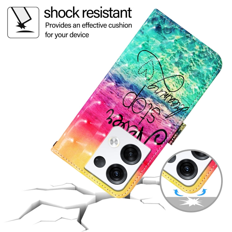 For OPPO Reno8 Pro 5G Global 3D Painting Horizontal Flip Leather Phone Case