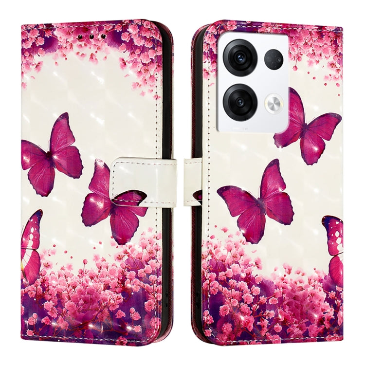 For OPPO Reno8 Pro 5G Global 3D Painting Horizontal Flip Leather Phone Case