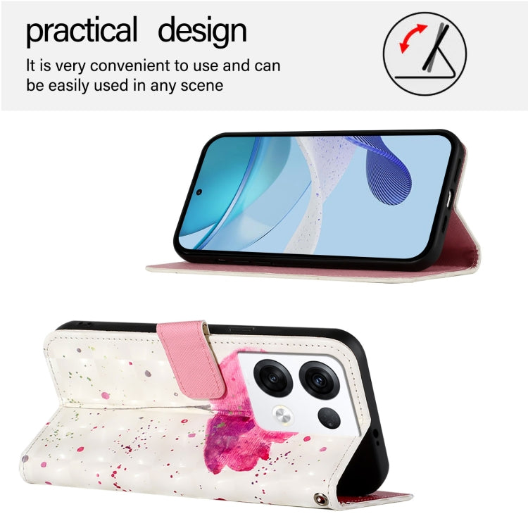 For OPPO Reno8 Pro 5G Global 3D Painting Horizontal Flip Leather Phone Case