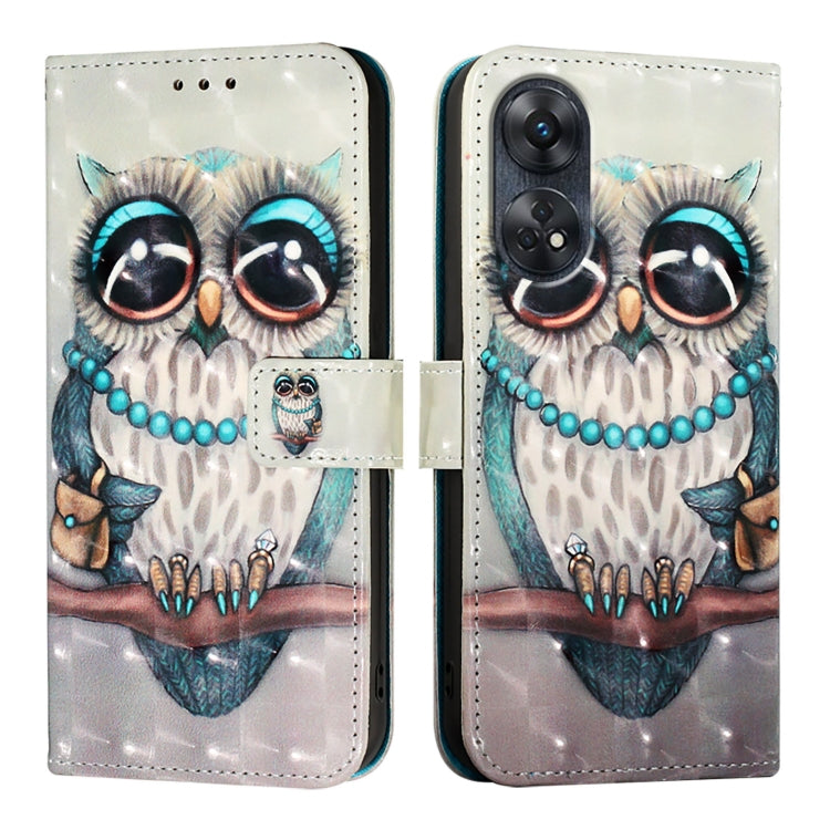For OPPO Reno8 T 4G Global 3D Painting Horizontal Flip Leather Phone Case
