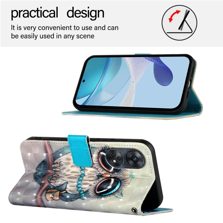 For OPPO Reno8 T 4G Global 3D Painting Horizontal Flip Leather Phone Case