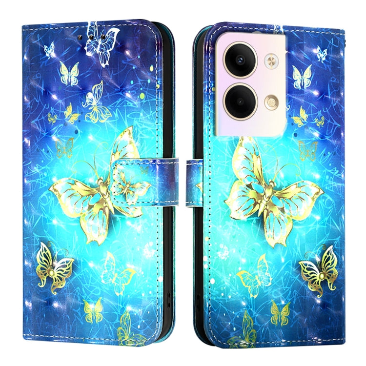 For OPPO Reno9 5G / Reno9 Pro 5G 3D Painting Horizontal Flip Leather Phone Case