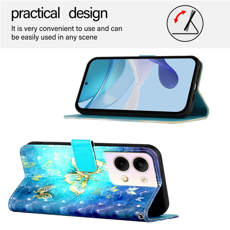 For OPPO Reno9 5G / Reno9 Pro 5G 3D Painting Horizontal Flip Leather Phone Case