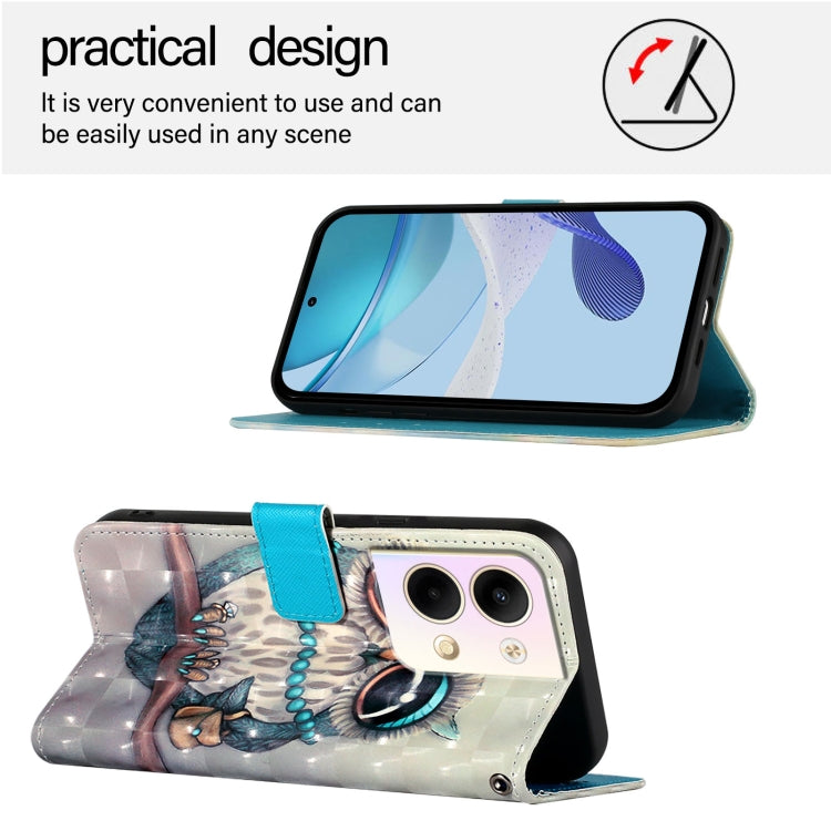 For OPPO Reno9 5G / Reno9 Pro 5G 3D Painting Horizontal Flip Leather Phone Case