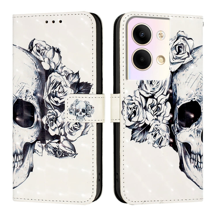 For OPPO Reno9 5G / Reno9 Pro 5G 3D Painting Horizontal Flip Leather Phone Case