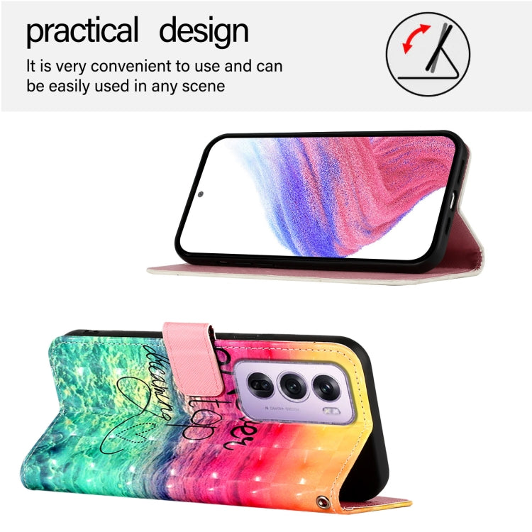 For OPPO Reno12 Pro Global 3D Painting Horizontal Flip Leather Phone Case