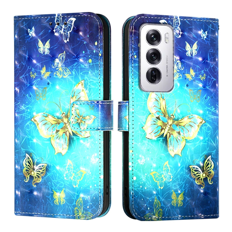 For OPPO Reno12 Global 3D Painting Horizontal Flip Leather Phone Case