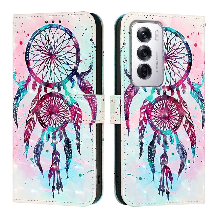 For OPPO Reno12 Global 3D Painting Horizontal Flip Leather Phone Case