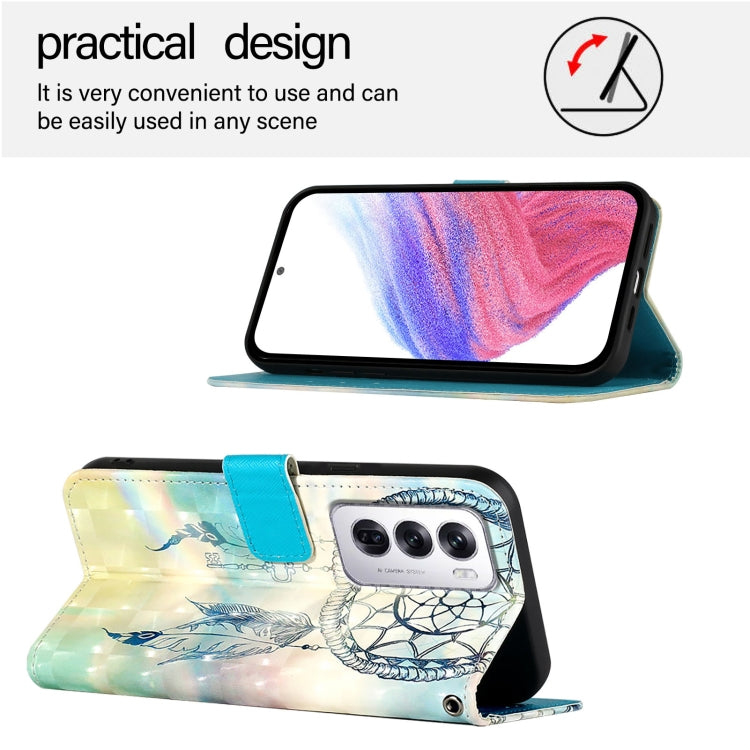 For OPPO Reno12 Global 3D Painting Horizontal Flip Leather Phone Case