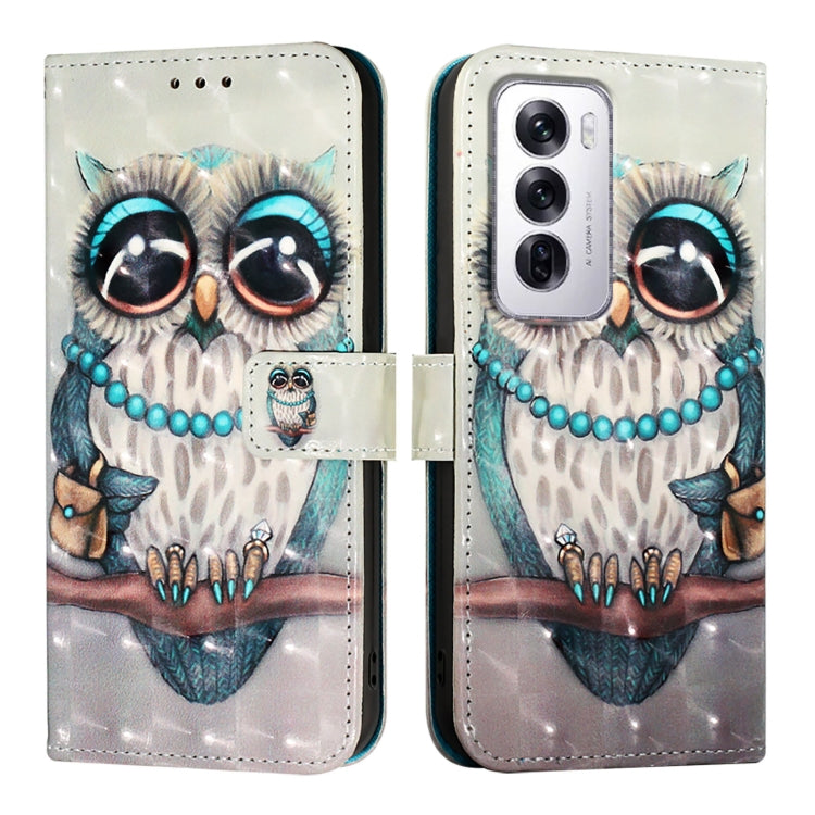 For OPPO Reno12 Global 3D Painting Horizontal Flip Leather Phone Case