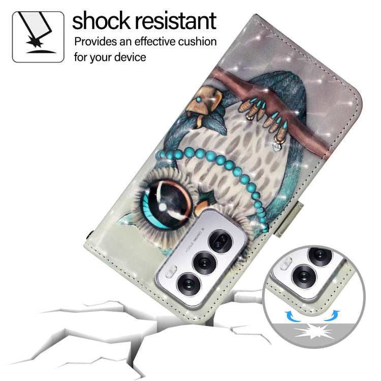 For OPPO Reno12 Global 3D Painting Horizontal Flip Leather Phone Case