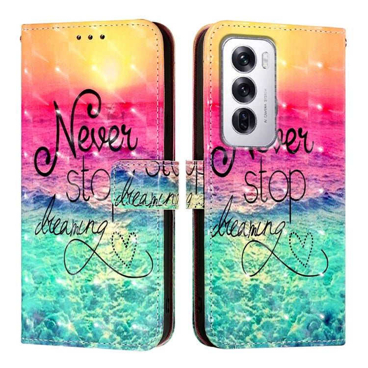For OPPO Reno12 Global 3D Painting Horizontal Flip Leather Phone Case
