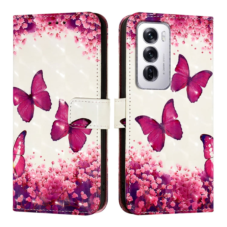 For OPPO Reno12 Global 3D Painting Horizontal Flip Leather Phone Case