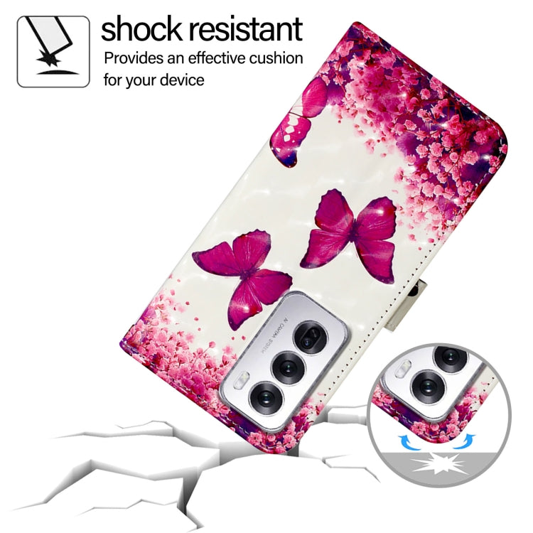 For OPPO Reno12 Global 3D Painting Horizontal Flip Leather Phone Case