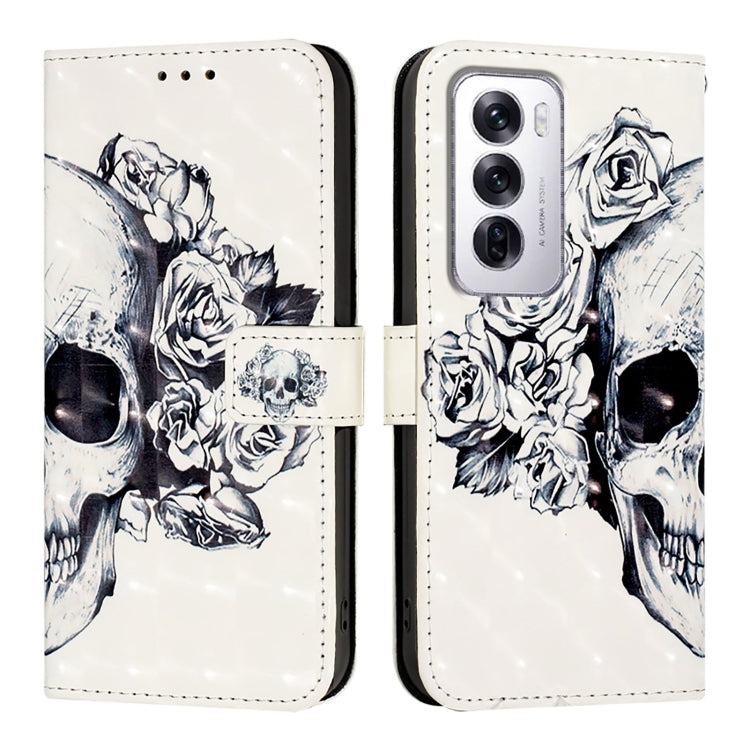 For OPPO Reno12 Global 3D Painting Horizontal Flip Leather Phone Case