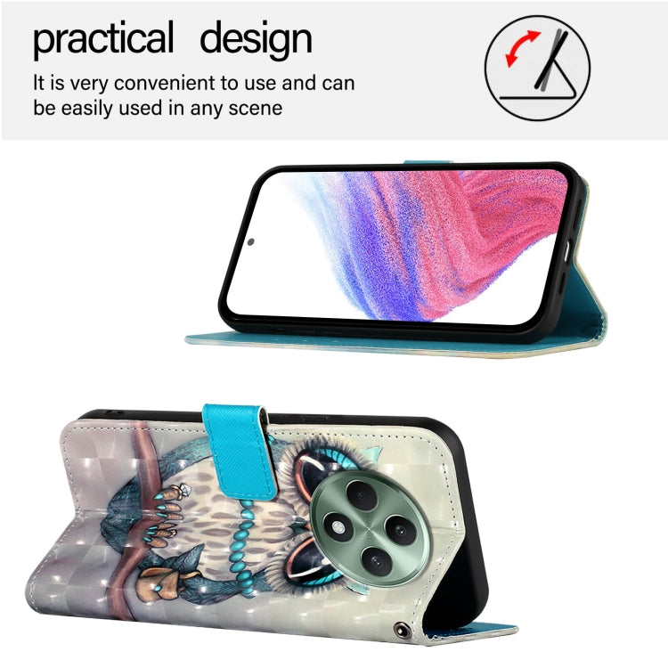 For OPPO Reno12 F Global 3D Painting Horizontal Flip Leather Phone Case