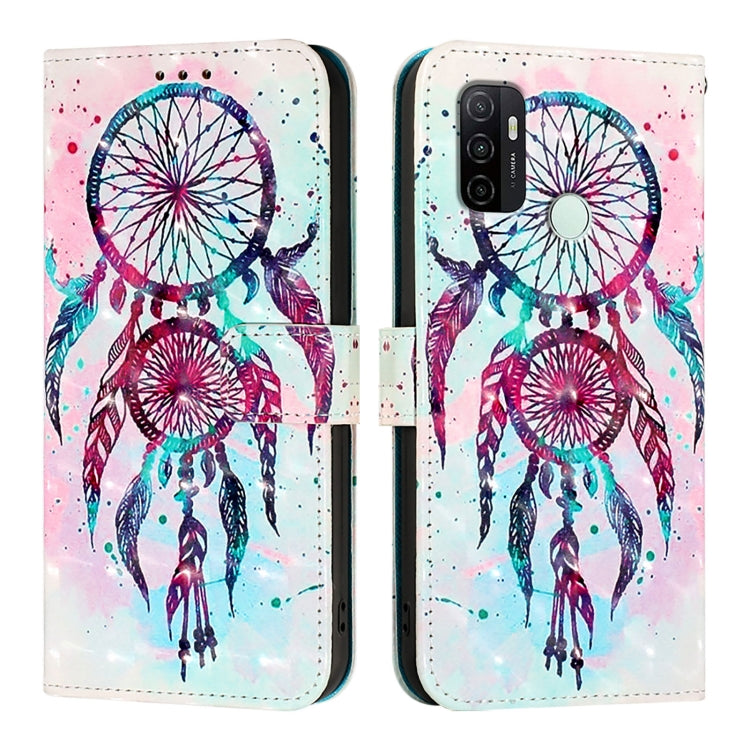 For OPPO A32 2020 4G / A53 2020 4G 3D Painting Horizontal Flip Leather Phone Case