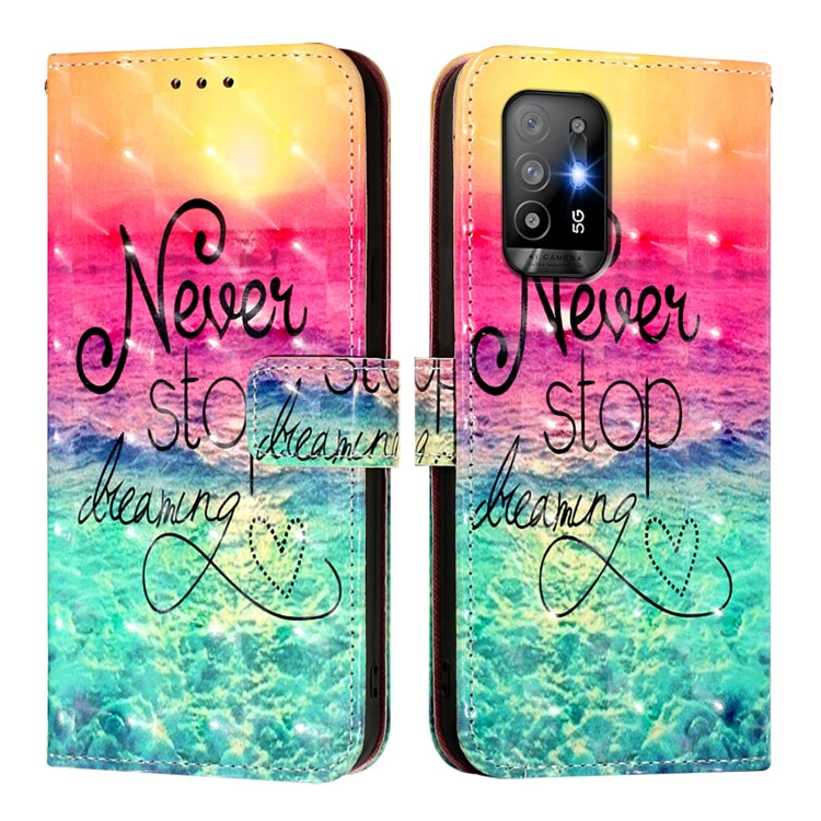 For OPPO A94 5G Global 3D Painting Horizontal Flip Leather Phone Case