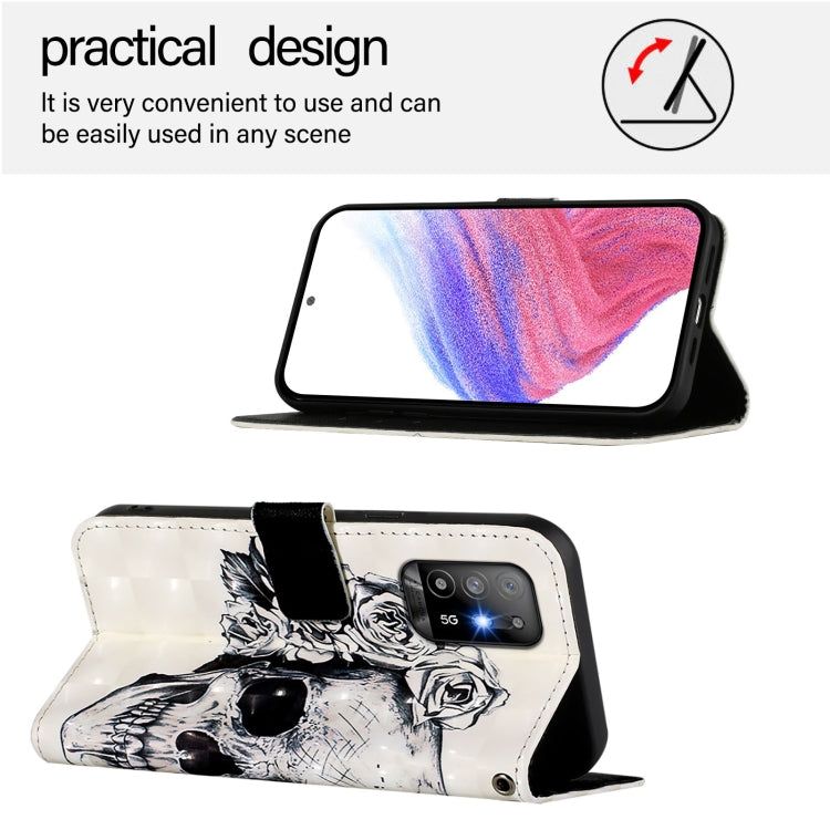 For OPPO A94 5G Global 3D Painting Horizontal Flip Leather Phone Case