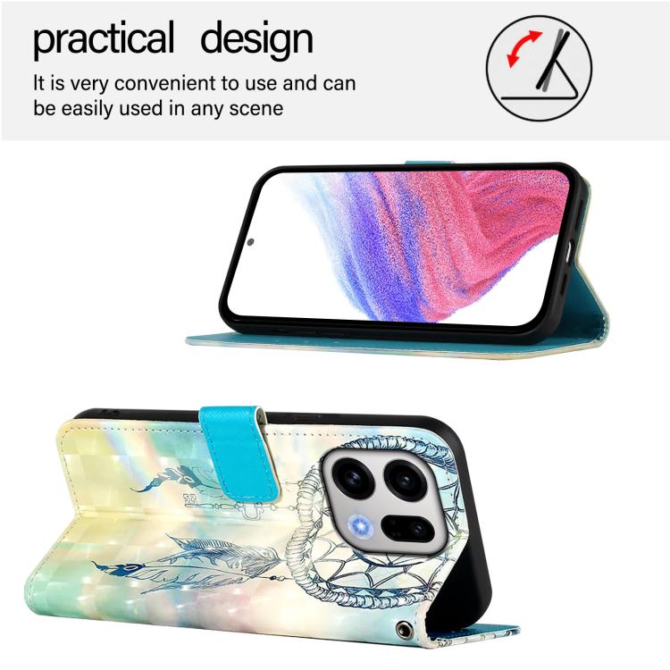 For OPPO Find X9 3D Painting Horizontal Flip Leather Phone Case