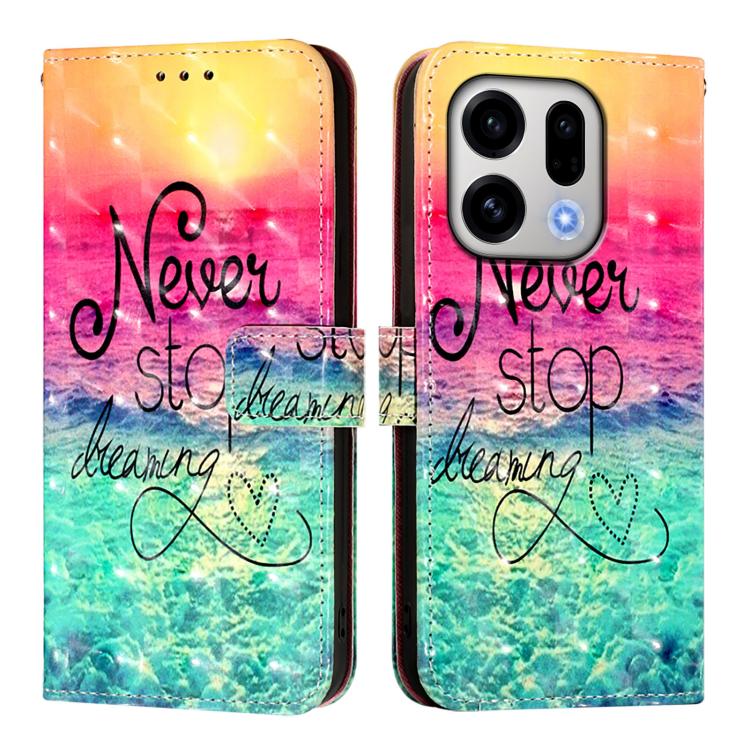 For OPPO Find X9 3D Painting Horizontal Flip Leather Phone Case
