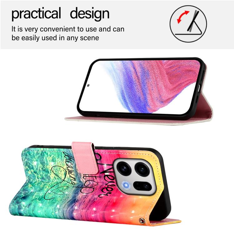 For OPPO Find X9 3D Painting Horizontal Flip Leather Phone Case