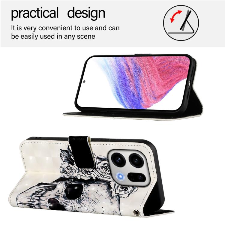 For OPPO Find X9 3D Painting Horizontal Flip Leather Phone Case