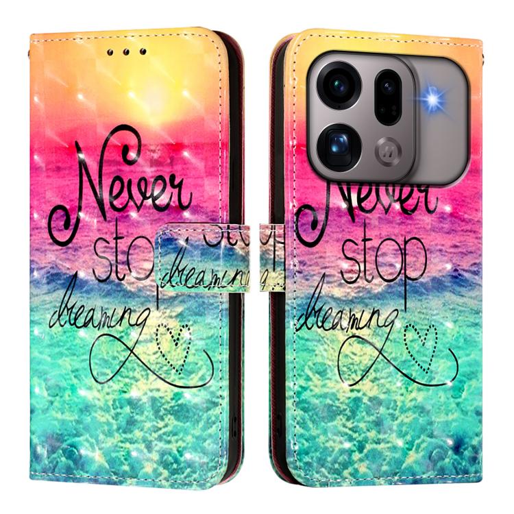 For OPPO Find X9s Pro 3D Painting Horizontal Flip Leather Phone Case